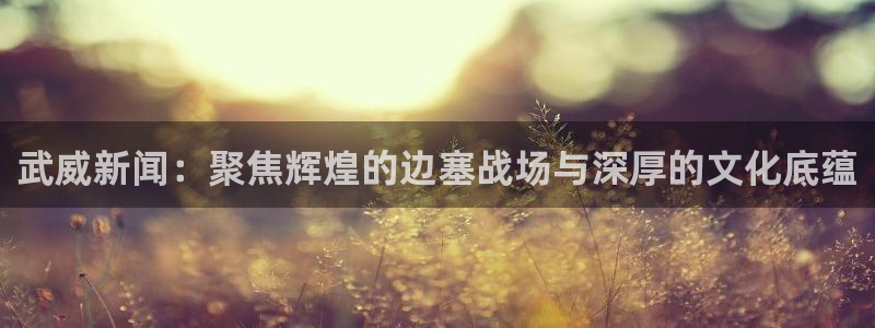 河豚直播在线看球：武威新闻：聚焦辉煌的边塞战场与深厚的文化底蕴